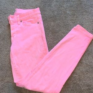 J.Crew Toothpick Jeans Hot Pink